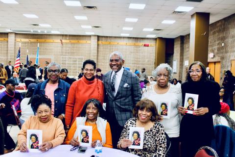 Constance Baker Motley Stamp Unveiling Ceremony with Attendees 